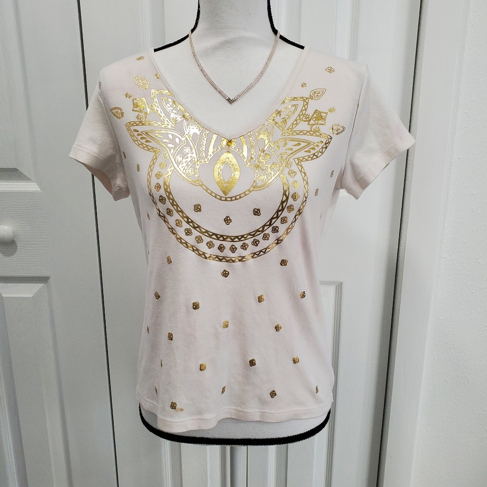 First Issue White and Gold T-shirt, Size M